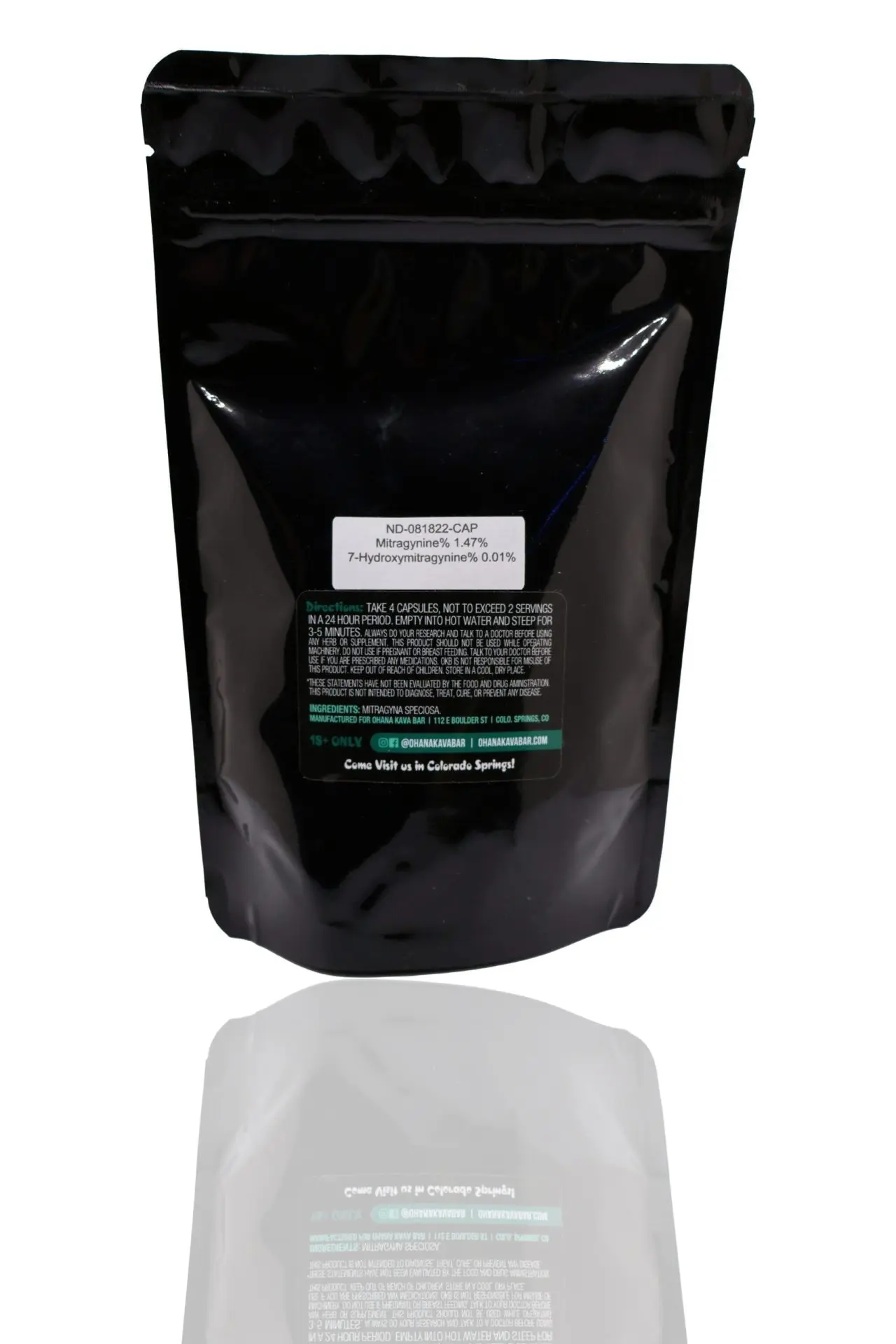 Red Maeng Da Kratom 125 Capsules Back