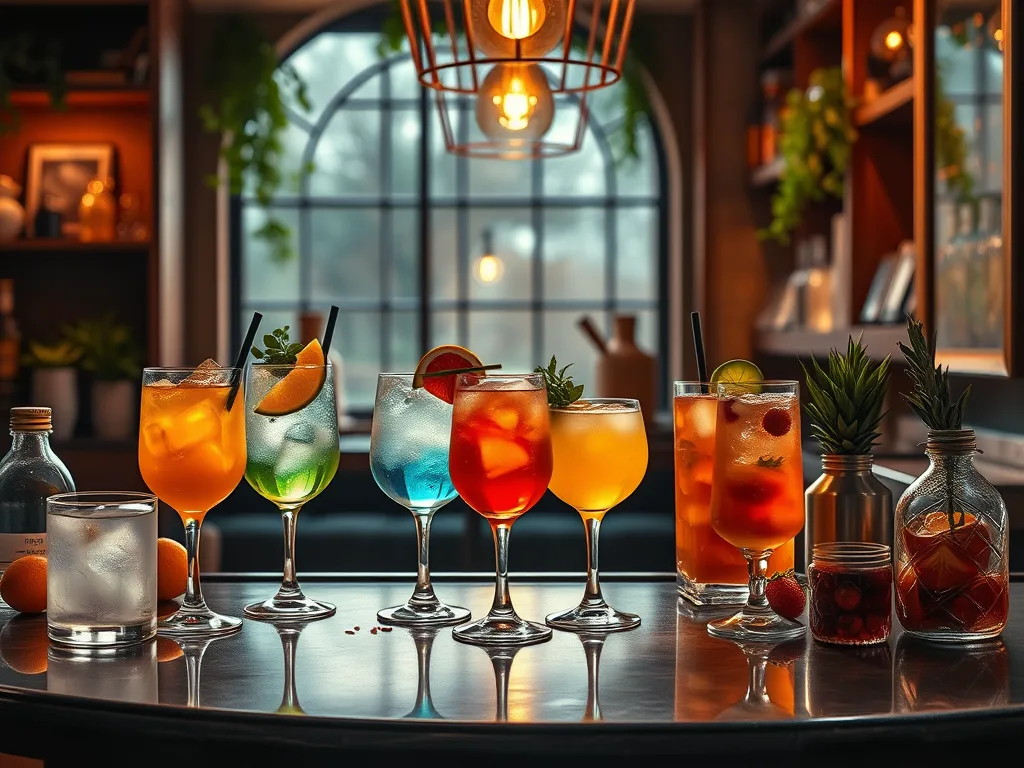 Dry January Mocktails On Table In Nice Room